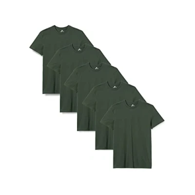 Abbildung von Lower East Basic Rundhals T Shirts für Herren (5er Pack 10er Pack) aus 100% Baumwolle I Shirt Herren, in vielen Farben, Dunkelgrün, S