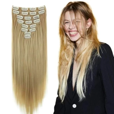 Abbildung von CAISHA XXL 50cm 8 Teile Set CLIP IN EXTENSIONS Nicole Haarverlängerung Haarteil Glatt Hellblond CES118