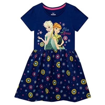 Abbildung von Disney Mädchen Die Eiskönigin Kleid Frozen Blau 140