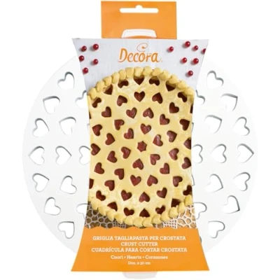 Abbildung von Decora Gitter Ausstecher Herzen, Kunststoff, weiß, 30 cm Kuchen