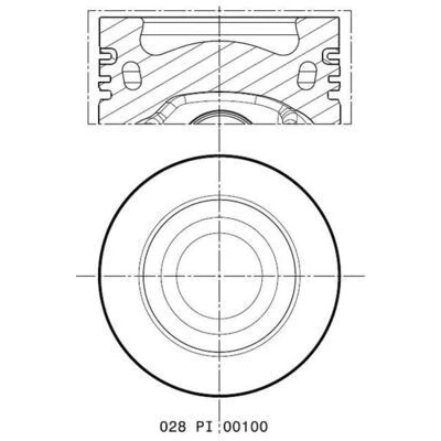 Abbildung von MAHLE ORIGINAL 028 PI 00100 002 Kolben 81,5 mit Kolbenringträger, Kühlkanal AUDI: A4 B8 Saloon, A3 Convertible, Avant