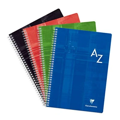 Abbildung von Clairefontaine 8149C Registerbuch Spirale, A4, kariert, 90 Blatt, farbig sortiert