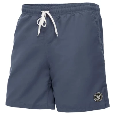 Abbildung von Ladeheid Badehose Herren, Bequeme Lange Badeshorts mit Breitem Gummibund, Kordelzug und Taschen, Schwimmhose Boardshorts LA40 129 (Dunklejeans, 5XL)