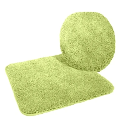 Abbildung von Kinzler J 10053/424 Mikrofaser Bademattenset 2 teilig = WC Deckelbezug 47x50 cm + Vorleger ohne Ausschnitt 50x55 cm, kiwi