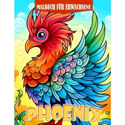 Abbildung von Phoenix Malbuch für Erwachsene: 30 Ausmalbilder mit einer mythologischen Kreatur, perfekt zur Entspannung und Kreativität. Ideales Geschenk Kinder Erwachsene gleichermaßen.