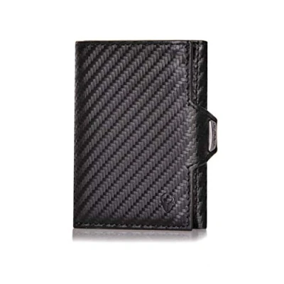 Abbildung von DONBOLSO NextGen Brieftasche Slim Wallet mit Münzfach RFID Schutz Geldbeutel Kartenetui bis 11 Karten Mini Portemonnaie für Herren und Damen Geldbörse Carbon