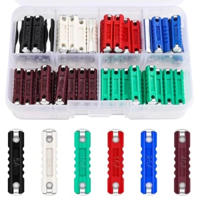 Abbildung von 60 Stück Abschmelzsicherungen Set, Bolatus Torpedosicherungen 5A 8A 10A 16A 25A 40A Auto Sicherungs Set für Europäische Fahrzeuge Oldtimer Autos