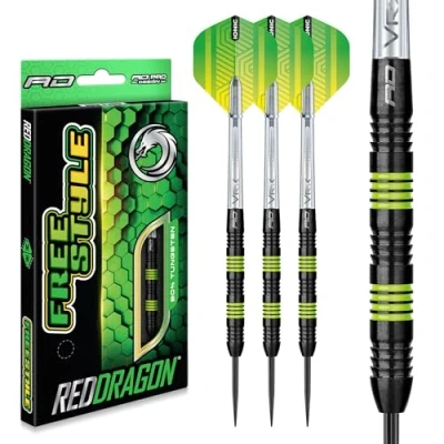 Abbildung von RED DRAGON Freestyle 22g Tungsten Darts Set mit Flights und Schäfte