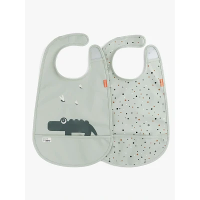 Abbildung von Done By Deer Croco 2er Pack Lätzchen, Green