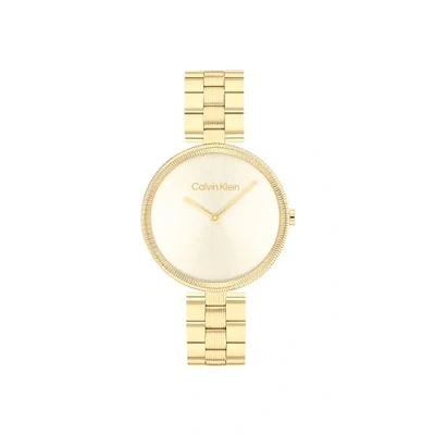 Abbildung von Calvin Klein Gleam Uhr goldcoloured/champagne, Damen, Größe: One Size, Gold coloured/champagne