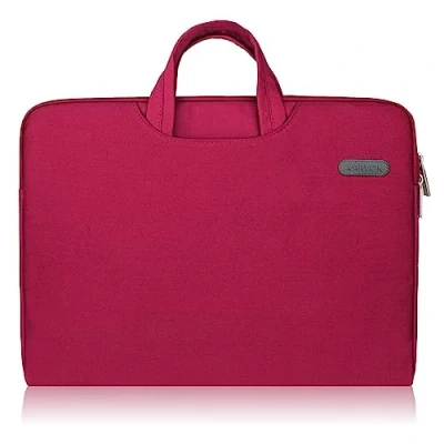 Abbildung von Arvok 13 13,3 14 Zoll Laptoptasche Schutzhülle Wasserdicht Canvas Gewebe, Laptop Sleeve Case Laptophülle Notebook Hülle Tasche für Acer/Asus/Dell/Fujitsu/Lenovo/HP/Samsung/Sony, Wein Rot