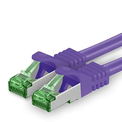Abbildung von 1aTTack.de 10 M Cat.7 Netzwerk Kabel 1 Stück Cat7 Patch Lan Ethernet RJ45 Gbit/s (Alle Internetgeschwindigkeiten) Violett Meter