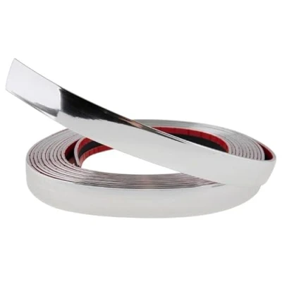 Abbildung von 30mm Profi Chrom Streifen Aufkleber Silber Strip Auto Grill Extern Zierleiste 5M