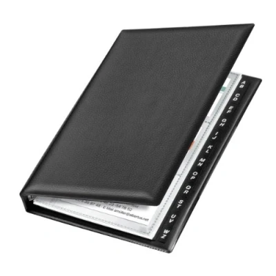 Abbildung von VELOFLEX 4155590 Visitenkartenringbuch, Visitenkartenbuch, 4 Ring Mechanik, 16 x 145 225 mm, schwarz