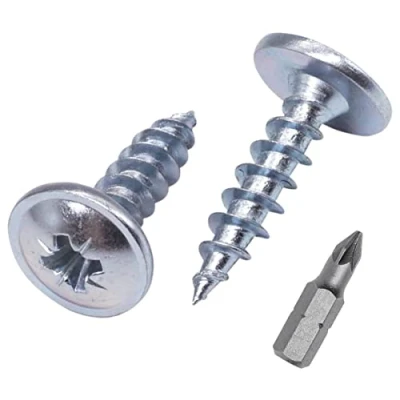 Abbildung von SKIR&#039;CO (100 Stück) Verzinkter Stahl 4,5 x 16 mm Silber Holzschrauben, Metallschrauben, Oblatenkopf, Pozidriv, selbstschneidend