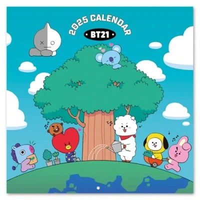Abbildung von Kalender 2025 Wandkalender Grupo Erik BT21 Familienplaner 30 x cm Jahreskalender 12 Monate Kawaii Stuff