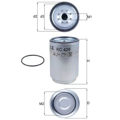 Abbildung von MAHLE ORIGINAL KC 429D Kraftstofffilter Anschraubfilter RENAULT TRUCKS: Premium 2