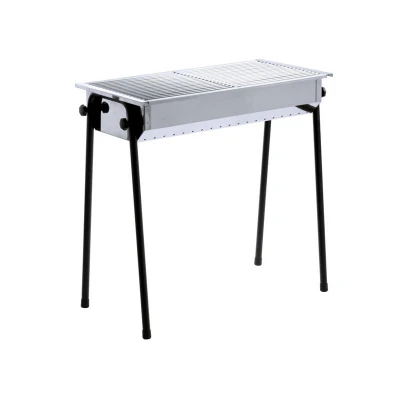 Abbildung von HENDI Edelstahlgrill Holzkohle 77 x 38 76 cm inl. 2 Roste je 34,5 abnehmbare Füße doppelter Boden, Gastro Holzkohlegrill