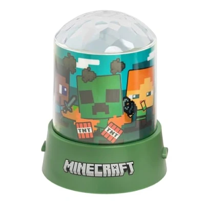 Abbildung von Paladone Minecraft Party Projektionslicht, offiziell lizenzierte RGB LED Lampe für Kinder, Zuhause, Geburtstage, Partys, batteriebetrieben, Gaming Fanartikel