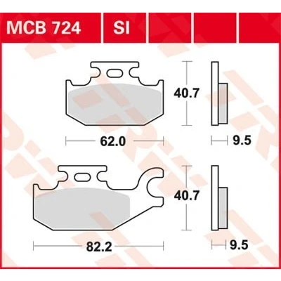 Abbildung von Bremsbelagsatz LUCAS TRW MCB724