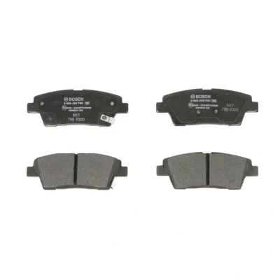 Abbildung von BOSCH 0 986 494 766 Bremsbelagsatz Low Metallic mit akustischer Verschleißwarnung Anti Quietsch Blech