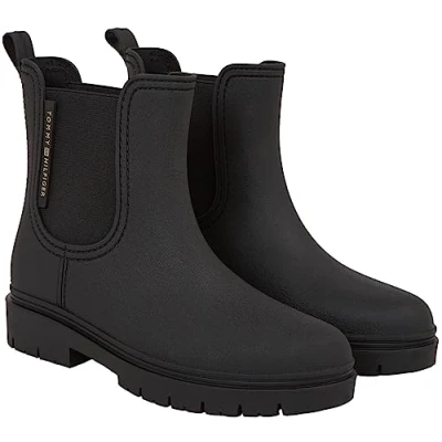 Abbildung von Tommy Hilfiger Essential LOGO Cleat RAIN Plateaustiefelette, Damen, Größe: 36, Black Schuhe