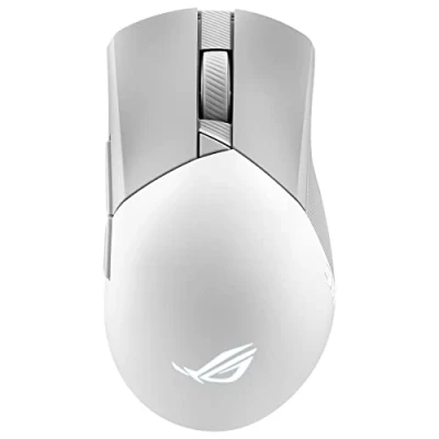 Abbildung von ASUS ROG Gladius III Wireless AimPoint White RGB Gaming Maus (optischer Sensor, 36.000 DPI, 650 IPS, Micro Switches, ergonomisch, 2,4 GHz, Bluetooth, USB, weiß)