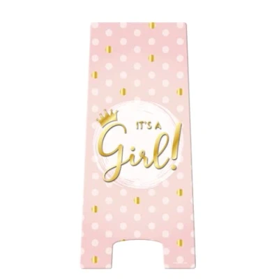Abbildung von PD Party 7029535 Warnung Zeichen Warning Sign Partei Dekoration Festliche It&#039;s A Girl, 24cm Länge x Breite 58cm Höhe