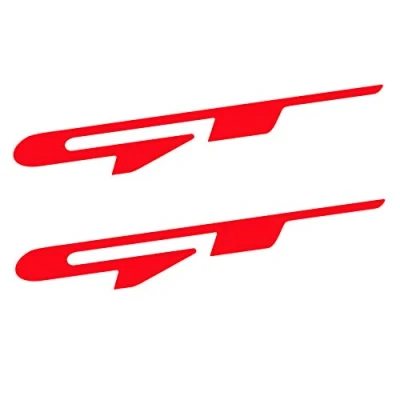 Abbildung von 2er Set Folie Schutzfolie Dekor für Logo Vorne und Hinten Emblem Aufkleber Front Heck Selbstklebend Passgenau Waschstraßenfest Auto Zubehör K136 (Karminrot)