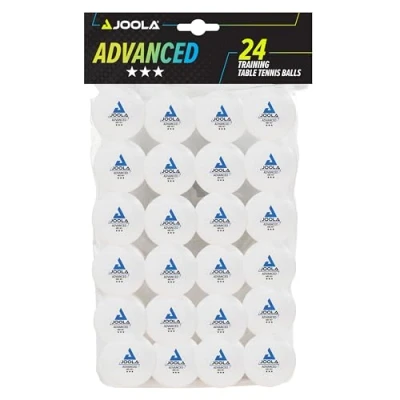 Abbildung von JOOLA Tischtennisbälle 3 Sterne Training Advanced 40+ mm Durchmesser Premium Tischtennis Bälle, Weiß, 24 Stück