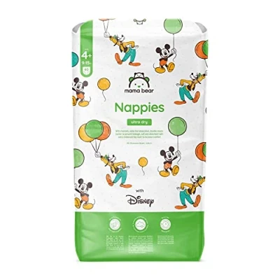 Abbildung von Amazon Marke: Mama Bear Disney Ultra Dry Windeln Größe 4+ (9 15 kg), Weiß, 80 Stück (1 er Pack)