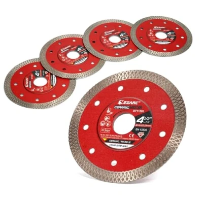 Abbildung von EZARC Diamant Trennscheibe 115 mm, Superdünne Diamantscheibe, Fliesen für winkelschleifer, Fliesen, Keramik, Marmor (5 Stück)