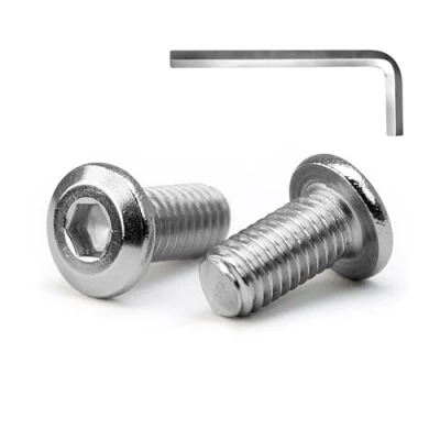 Abbildung von MINHER 10 Sätze M8 x 16mm Schrauben,Flachkopfschrauben, A2 V2A Edelstahl Flachkopf Innensechskantschrauben für Möbel(mit Innensechskantschlüssel)