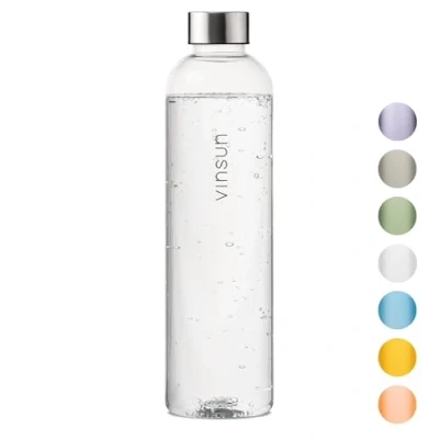 Abbildung von VINSUN Trinkflasche 1L transparent wiederverwendbar, Kohlensäure geeignet, BPA frei, Tritan Leichte Wasser Flasche für Sport, Outdoor, Schule, Uni, Fahrrad, Büro, Gym