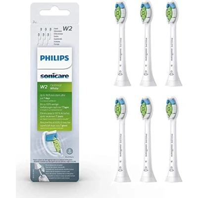 Abbildung von Philips Sonicare Original W2 Optimal White Standard Schallzahnbürstenköpfe 6er Pack in Schwarz (Modell HX6066/10)