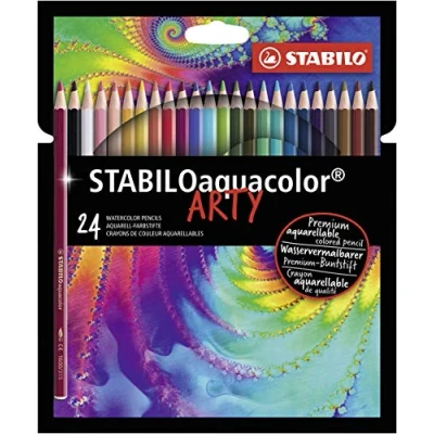 Abbildung von Aquarell Buntstift STABILO aquacolor ARTY 24er Pack mit 24 verschiedenen Farben