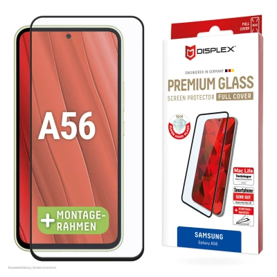 Abbildung von Displex Displayschutzglas »Premium Glass Screen Protector (Full Cover)«, für Samsung Galaxy A56, Displayschutzfolie, Schutzfolie, Bildschirmschutz, kratz &amp; stoßfest