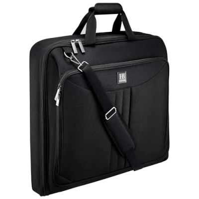 Abbildung von HUGH BUTLER Kleidersack Reisetasche Anzugtasche Herren Faltbar Anzughülle für 3 Anzüge Faltenfreie Kleidung Schwarz Kleidertasche