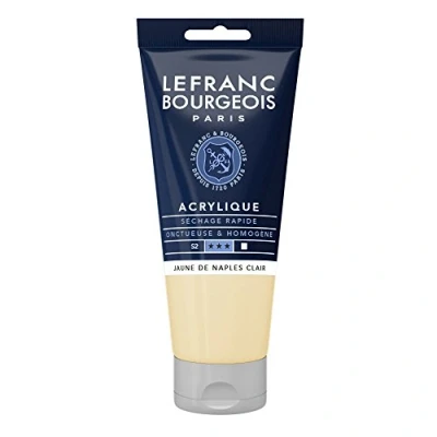 Abbildung von Lefranc Bourgeois 300400 Fine Acrylfarbe Neapelgelb Hell, 80ml Tube, cremige auf Wasserbasis, schnell trocknend, lichtecht, wasserfest