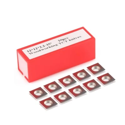 Abbildung von Wendeschneidplatten,Wendeplatten Wendemesser 10 Stück Ersatzklingen, Hartmetalleinsätze Vierkant seitig geschärft Austauschbare Hartmetall für Planfräser Holz Drechselwerkzeug (12x12X2.2mm)