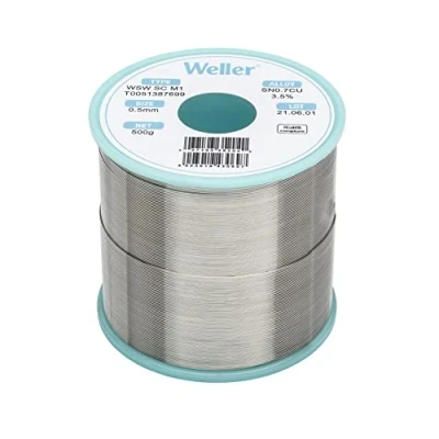 Abbildung von Weller WSW SC M1 (T0051387699) Bleifreier Lötdraht, Ø 0,5 mm, Legierung Sn99,3Cu0,7, Flussmittelgehalt 3,5%, 500 g
