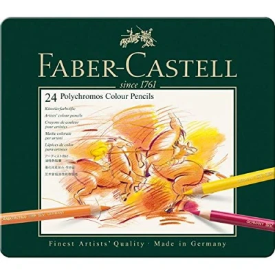 Abbildung von Faber Castell 110096 Farbstifte Polychromos 24er Metalletui und Bleistift 9000 jumbo Set