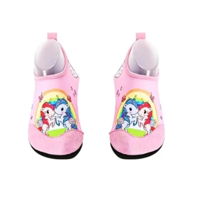 Abbildung von SUNXBUK Hausschuhe Kinder Mädchen,Barfussschuhe Rutschfest Leicht Pantoffeln kinder,Barfussschuhe Atmungsaktive Hüttenschuhe für Lauflernschuhe Kleinkinder Weich Niedlich Slippers Gr.26 27