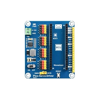 Abbildung von Waveshare Servo Driver Module for Raspberry Pi Pico Ideal Controlling Robotic Arm or Hexapod Walker 16 Channel Outputs Bit Resolution