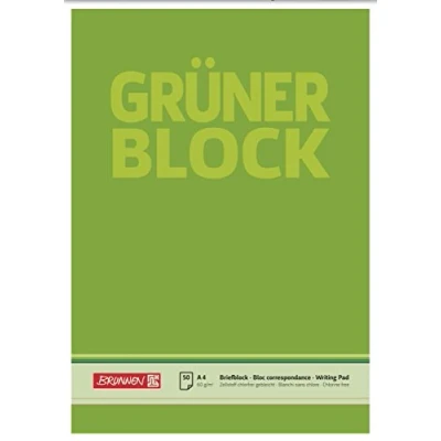 Abbildung von Baier &amp; Schneider Brunnen 1052636 Briefblock / Schreibblock Der grüne Block (A4, blanko, 50 Blatt, 60g/m²)