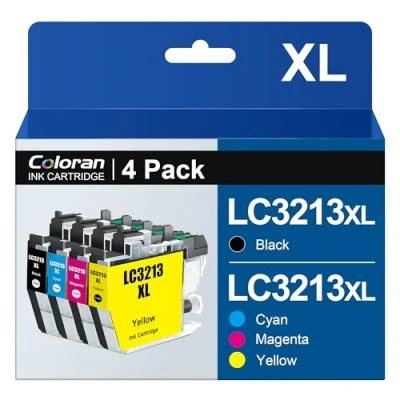 Abbildung von Coloran LC3213 LC3211 Kompatibel für Brother LC 3213 3211 Patronen, MFC J497DW Druckerpatronen DCP J572DW J491DW J890DW J895DW J772DW J774DW (4er Pack)