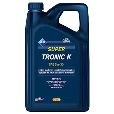 Abbildung von Aral Supertronic K 5W 30 5l Motoröl 15F477 AUDI: A5 B8 Coupe, Q3, A4 Avant, VOLKSWAGEN: Golf 4, 5, 7, BMW: 3 Saloon, Touring, 5 Saloon