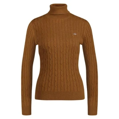 Abbildung von GANT Turtleneck Strickpullover, Damen, Größe: XL, Cacao