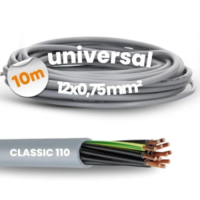 Abbildung von 10 Meter Lapp 1119112 Ölflex Classic 110 PVC Steuerleitung 12x0,75 mm² mit grün gelben Schutzleiter 12G0,75 I Steuerkabel 12 adrig Kabel