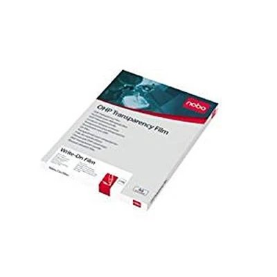 Abbildung von Nobo 33638235 Folie für OHP Schreibfolie, A4, Stärke: 120 My, Packung, Direktbeschriftung mit allen Markern, 100 Stück
